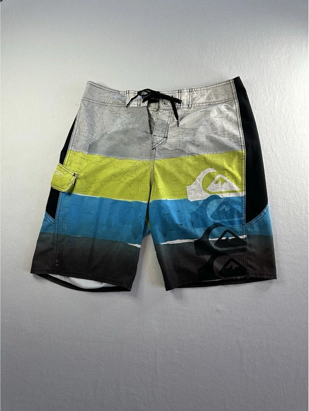 Y2K Quiksilver Board Shorts Mens 33 Surf Swim Trunks
